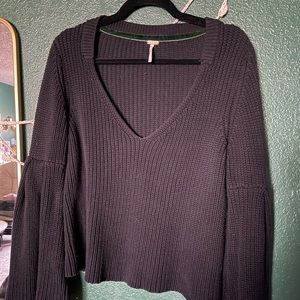 Women's Black V-Neck Sweater